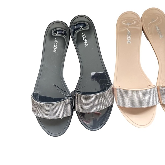 2 pair Ardene Women's Slide Sandals with “rhinestone” accents- size 9 - Picture 7 of 7